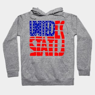 Flag USA Illustration on Light Blue Background Hoodie